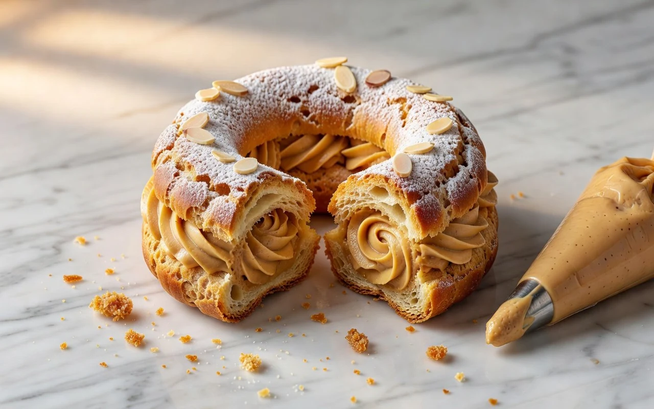 Paris-Brest: заварное тесто, пралиновый крем-муслин и хрустящие амандины
